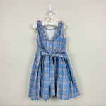 Load image into Gallery viewer, Papo d'Anjo Blue Plaid Ruffle Dress 3T
