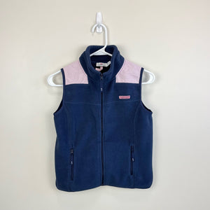 Vineyard Vines Girls Navy Blue Fleece Vest Medium 10-12