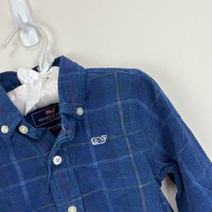 Vineyard Vines Boys Plaid Cord Whale Shirt 2T