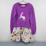 Load image into Gallery viewer, Mini Boden Sequin Flip Royal Unicorn Sweatshirt Dress 7-8
