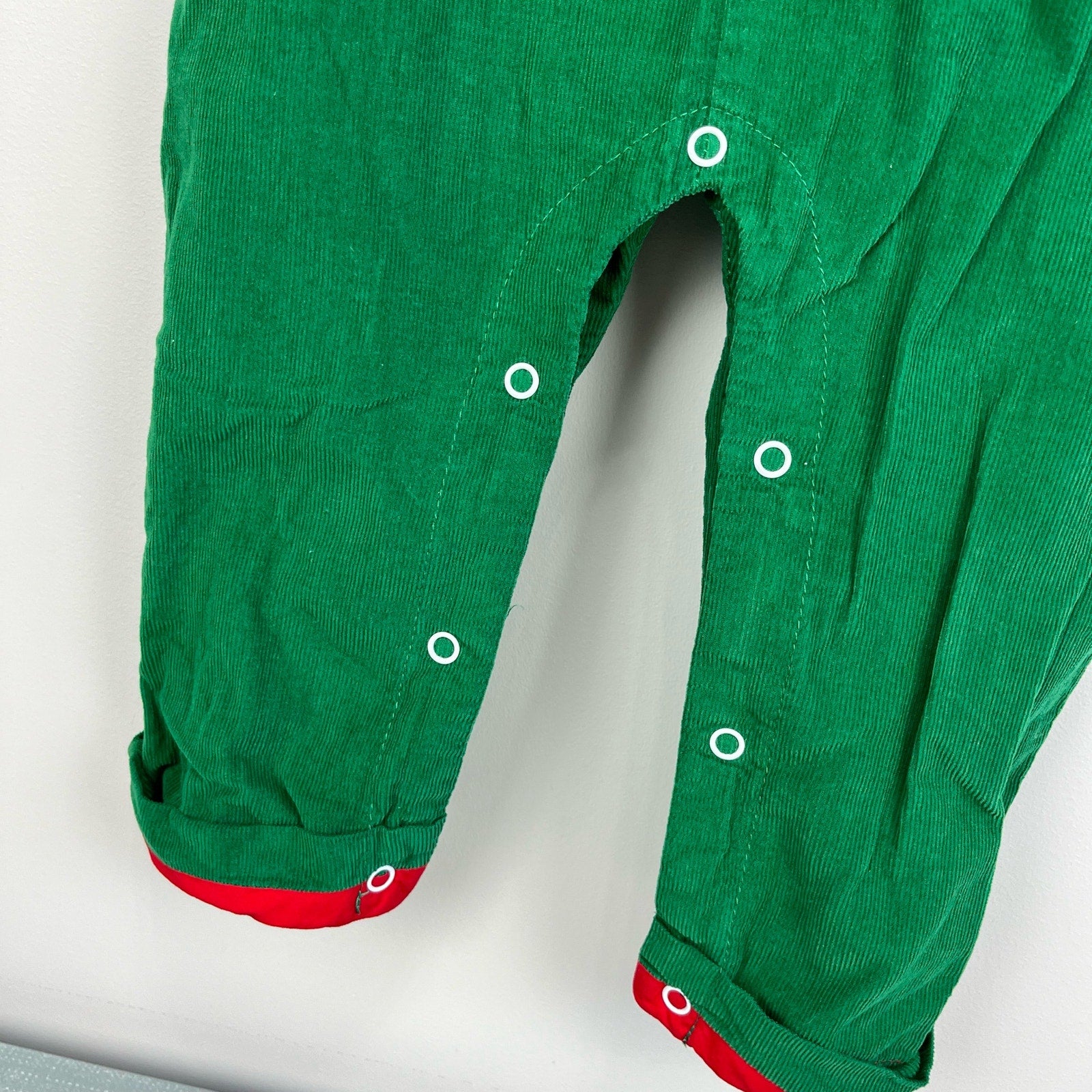 Lil Cactus Green Corduroy Rudolph Longall Overalls 18-24 Months