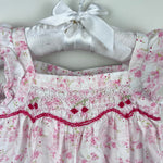 Load image into Gallery viewer, Vintage Janie and Jack Smocked Pink Floral Flutter Sleeve Dress 3-6 Months
