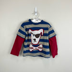 Load image into Gallery viewer, Mini Boden Applique Striped Pirate Dog Tee 2-3
