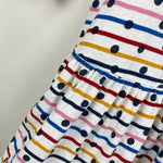 Load image into Gallery viewer, Mini Boden Polka Dot Rainbow Stripe Dress 6-7
