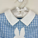 Load image into Gallery viewer, Vintage Jayne Copeland Blue Gingham Applique Bunny Romper Set 3T USA NWT
