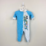 Load image into Gallery viewer, Vintage Disney Babies Blue Mickey Mouse Terry Airplane Footie Baby Boy

