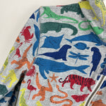 Load image into Gallery viewer, Mini Boden Kids' Animal Print Full Zip Hoodie Multi Rainbow Animals 11-12

