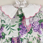 Load image into Gallery viewer, Vintage Pink Purple Floral Lace Collar Party Dress 4T
