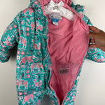 Load image into Gallery viewer, Columbia Snuggly Bunny Bunting Down Snow Suit Pink Green Animals 6-12
