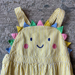 Load image into Gallery viewer, Mini Boden Sunshine Woven Dungarees Ivory Daffodil Sun 2-3
