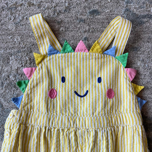 Mini Boden Sunshine Woven Dungarees Ivory Daffodil Sun 2-3