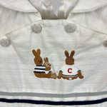 Load image into Gallery viewer, Clayeux France Bunny Shortall Romper 3 Months
