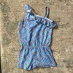 Load image into Gallery viewer, Lilly Pulitzer Girls Ruffle Romper Low Tide Blue Anchors Away XL 12-14
