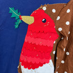 Load image into Gallery viewer, Mini Boden Festive Big Applique Dress Starboard Blue Robin 4-5
