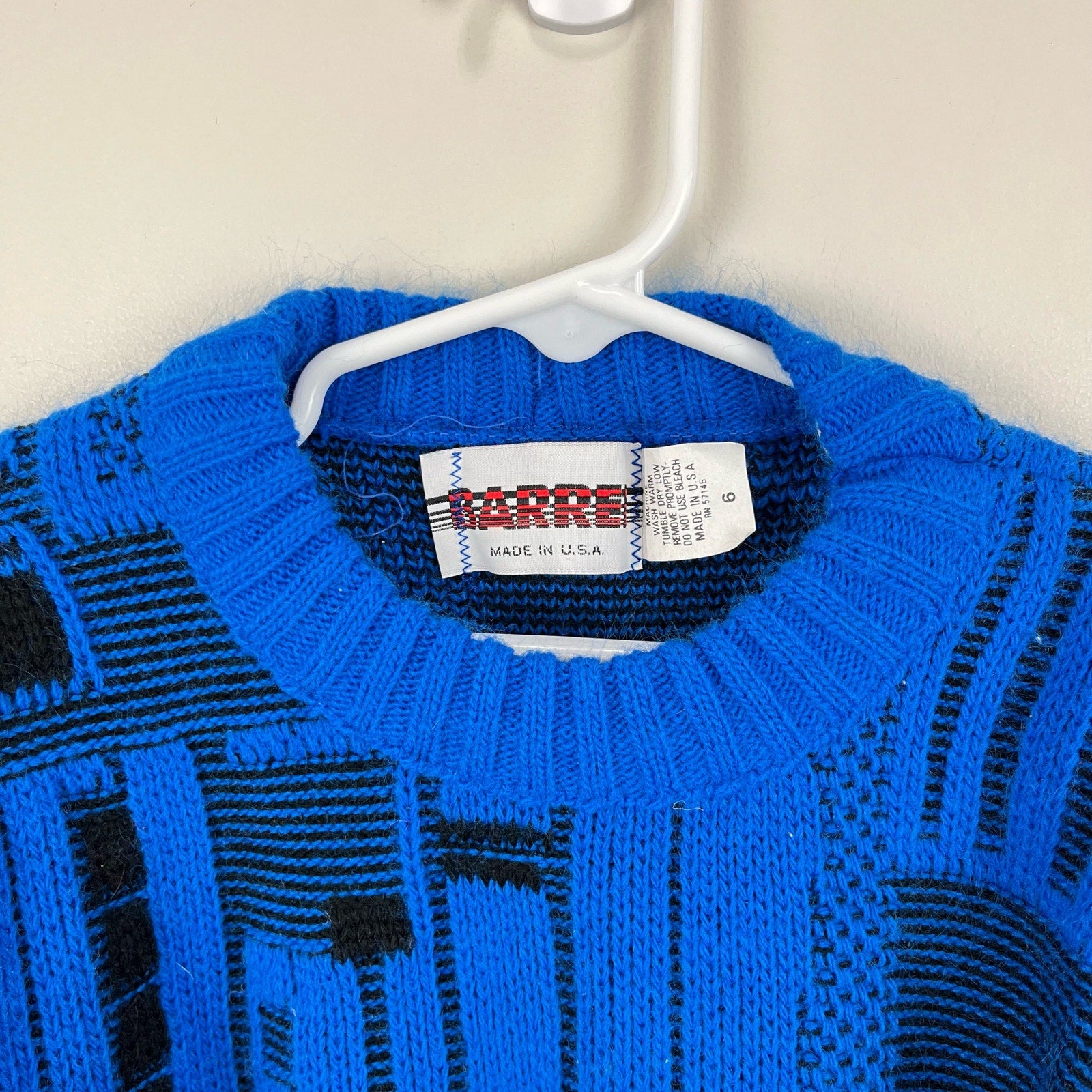 Vintage Barrel Blue Sweater 6 USA