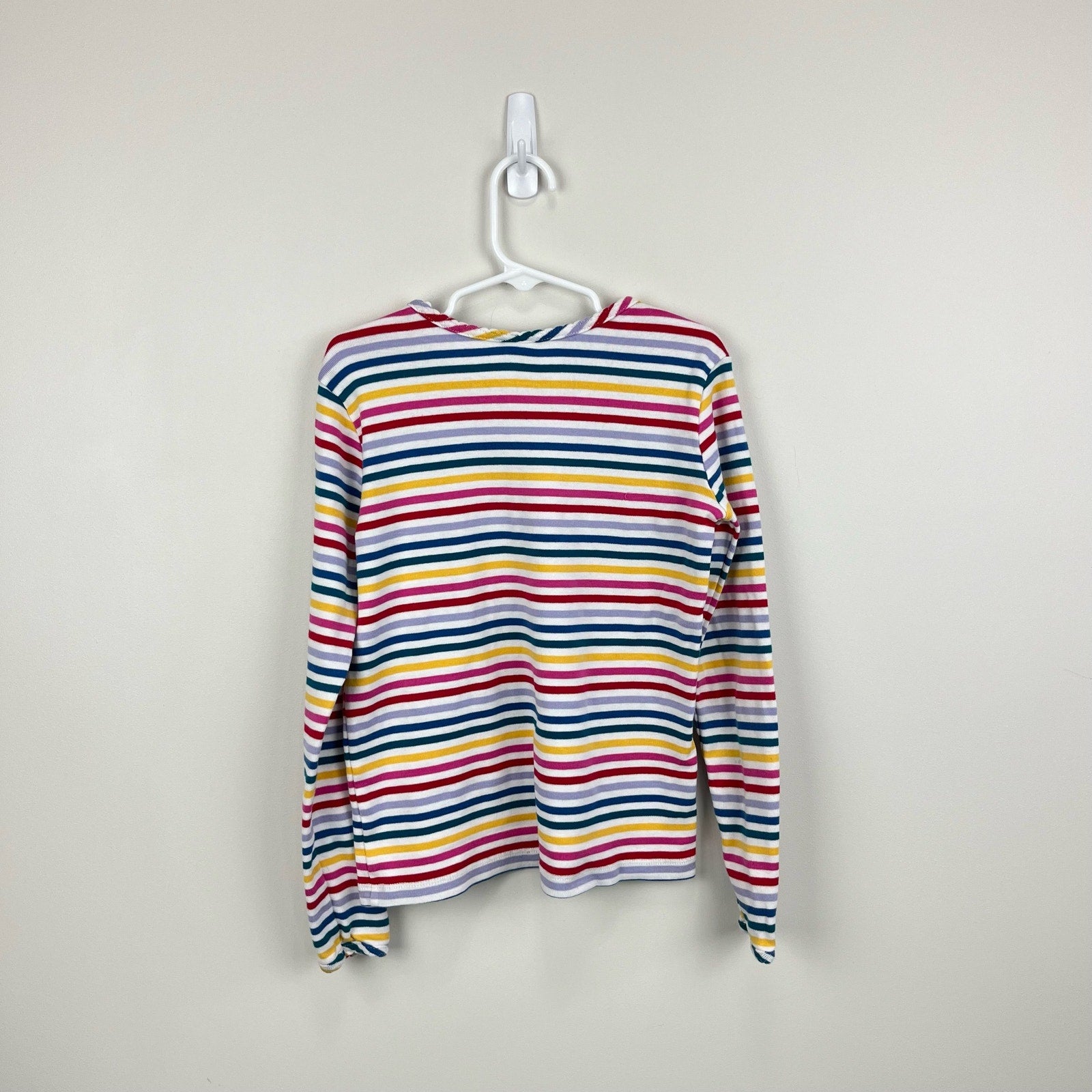 Hanna Andersson Girls Long Sleeve Rainbow Striped Tee 130 cm 8