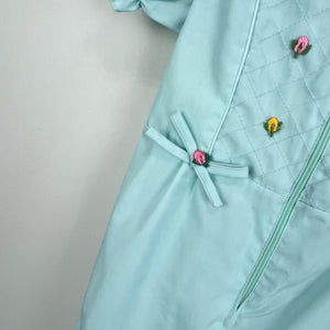 Vintage Green Blue Ruffle Jumpsuit 3-6 Months