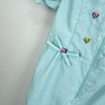 Load image into Gallery viewer, Vintage Green Blue Ruffle Jumpsuit 3-6 Months
