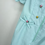 Load image into Gallery viewer, Vintage Green Blue Ruffle Jumpsuit 3-6 Months
