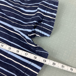 Hanna Andersson Y2K Blue Striped Shortalls 70 cm 6-12 Months