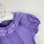 Load image into Gallery viewer, Mini Boden Broderie Collar Jersey Top Aster Purple 7-8
