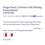 Load image into Gallery viewer, Classic Prep Childrenswear Paige Dress Crimson w/ Woody 6-9 Months NWT
