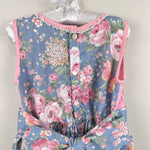 Load image into Gallery viewer, Vintage Pink Blue Floral Sleeveless Dress Toddler Girl
