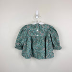 Load image into Gallery viewer, Vintage Janes Green Paisley Floral Lace Dress &amp; Bloomers Set Baby Girl
