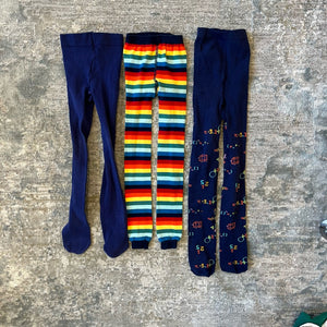 Hanna Andersson Navy Rainbow Tights Bundle