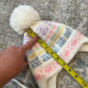 Vintage Pastel Pom Pom Winter Hat