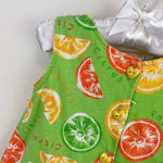 Load image into Gallery viewer, KHQ Sportswear Green Ruffle Citrus Fruit Shortall Romper 2T
