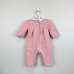 Load image into Gallery viewer, Janie and Jack Baby Quilted Bow One-Piece Peachskin Pink 3-6 Months
