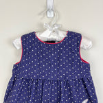 Load image into Gallery viewer, Mini Boden Blue Holiday Bunny Applique Jumper Dress 12-18 Months
