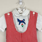 Load image into Gallery viewer, Vintage Saks Fifth Avenue Red Striped Shortall Romper Set 4T
