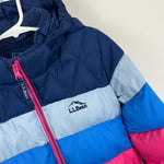 Load image into Gallery viewer, L.L. Bean Kids Down Jacket Colorblock Pink Berry Large 6/7
