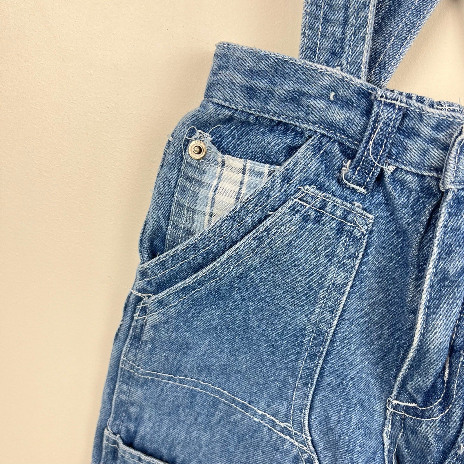 Vintage Little Rebels Blue Jean Suspender Pants 2T