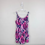 Load image into Gallery viewer, Lilly Pulitzer Girls Aleene Romper Nauti Navy Beyond the Sea L 8-10
