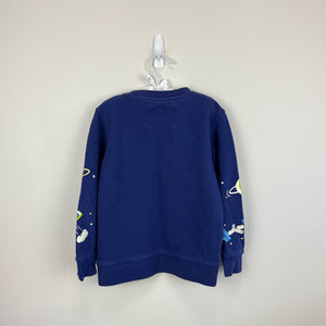 Mini Boden Glowing Space Sweatshirt School Navy Space Print 5-6
