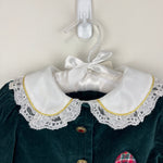 Load image into Gallery viewer, Vintage Red Plaid Green Velvet Lace Collar Holiday Jumpsuit 3T
