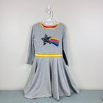 Load image into Gallery viewer, Mini Boden Sequin Star Applique Sweatshirt Dress Gray 8-9
