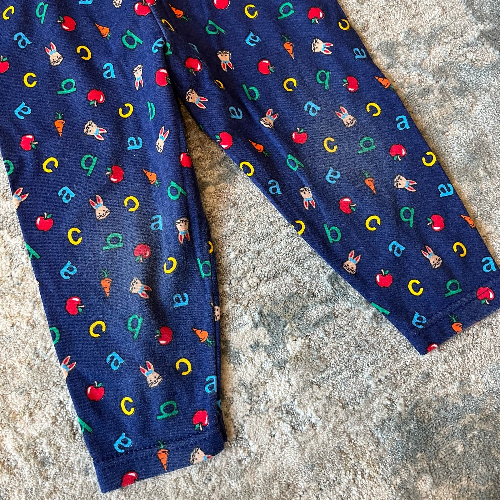 Vintage Healthtex Blue Alphabet Bunny Leggings 24 Months