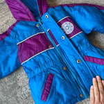 Load image into Gallery viewer, Vintage Skyline Hooded Winter Coat 18 Months
