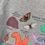 Load image into Gallery viewer, Mini Boden British Endangered Animals Graphic T-Shirt Gray 7-8

