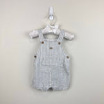 Load image into Gallery viewer, Mayoral Blue Striped Shortall Romper Dungarees 4-6 Months
