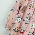 Load image into Gallery viewer, Mini Boden Nostalgic Alphabet Pleated Ruffle Dress Pink 12-18 months
