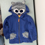 Load image into Gallery viewer, Mini Boden Novelty Hoodie Starboard Blue Wolf 3-4
