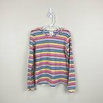 Load image into Gallery viewer, Hanna Andersson Girls Long Sleeve Rainbow Striped Tee 130 cm 8
