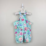 Load image into Gallery viewer, Vintage OshKosh B'gosh Green Floral Ballet Co Bunny Ruffle Overalls 3-6 Months USA
