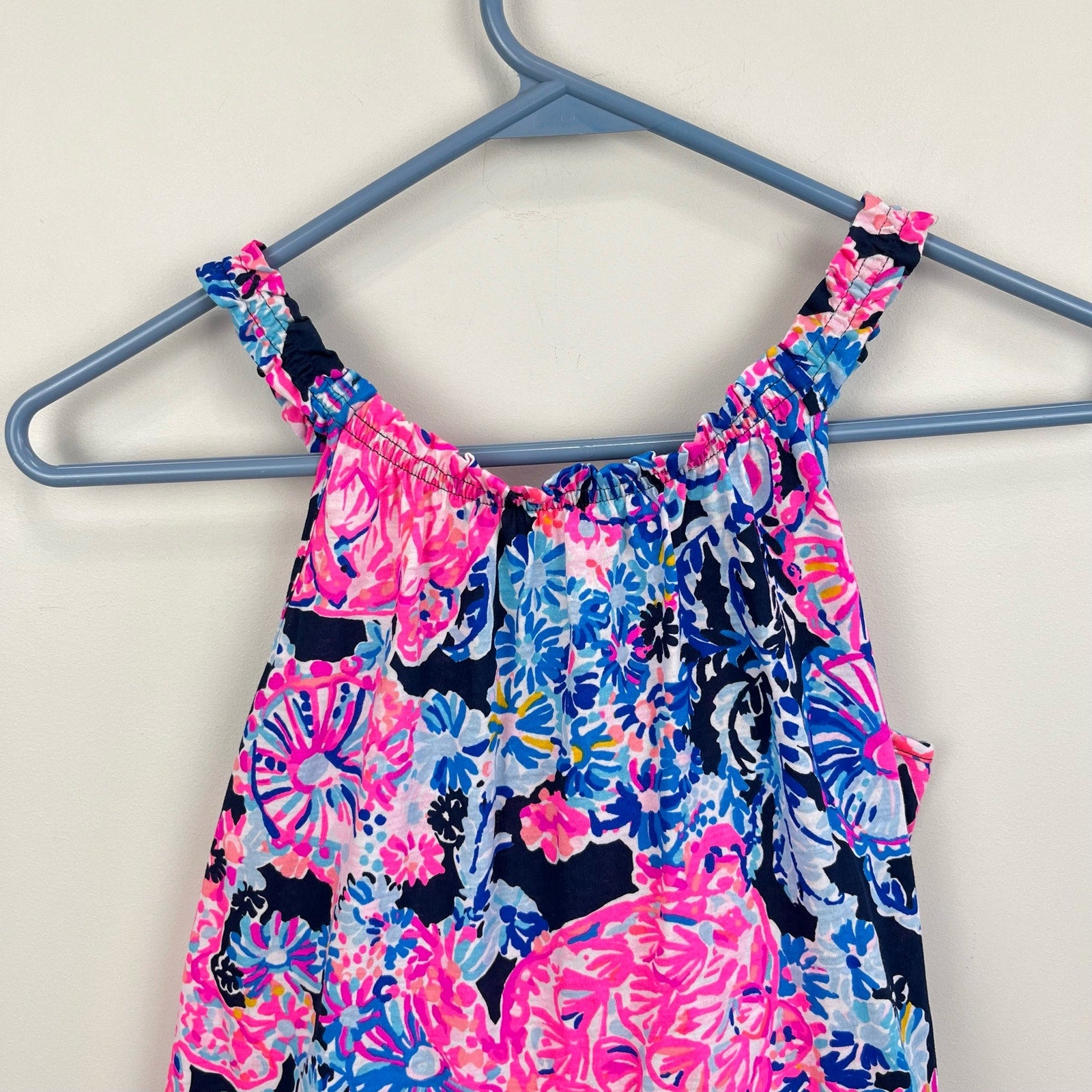 Lilly Pulitzer Girls Mini Loro Dress High Tide Navy in Turtle Amazement XL