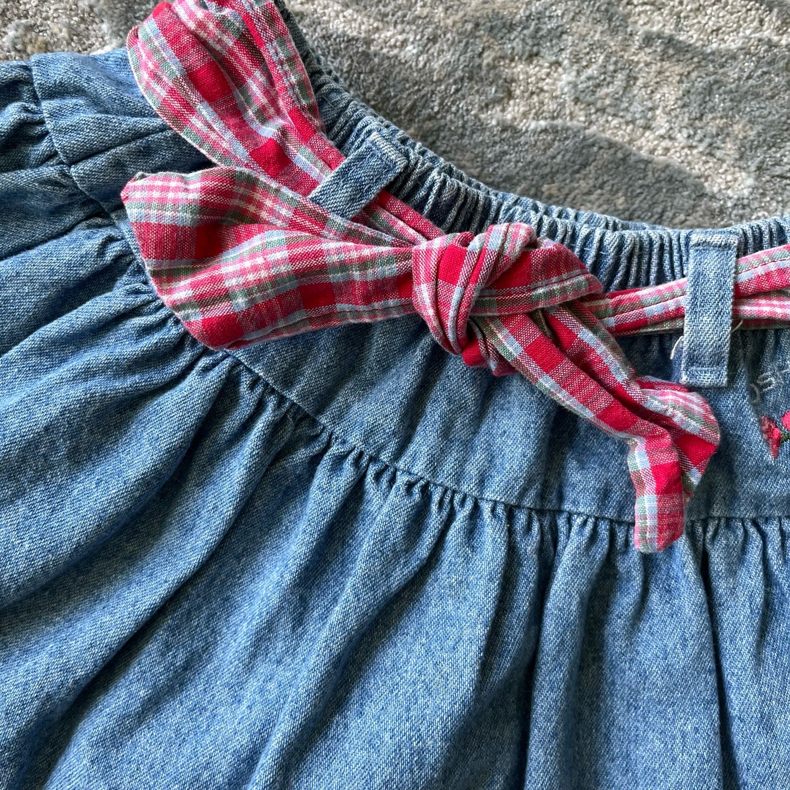 Vintage OshKosh B'gosh Blue Jean Flower Skirt 4T USA